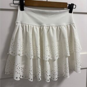 Chic White Layered Mini Skirt